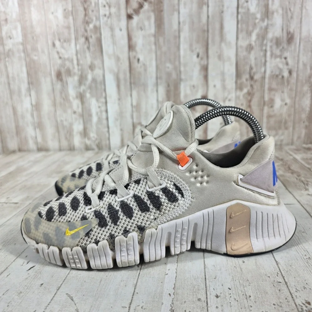 Nike Free Metcon 4 Women 7 Leopard Print Training Shoes Desert Sand DJ4310-074